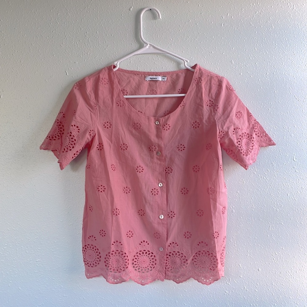 Pink Eyelet Top